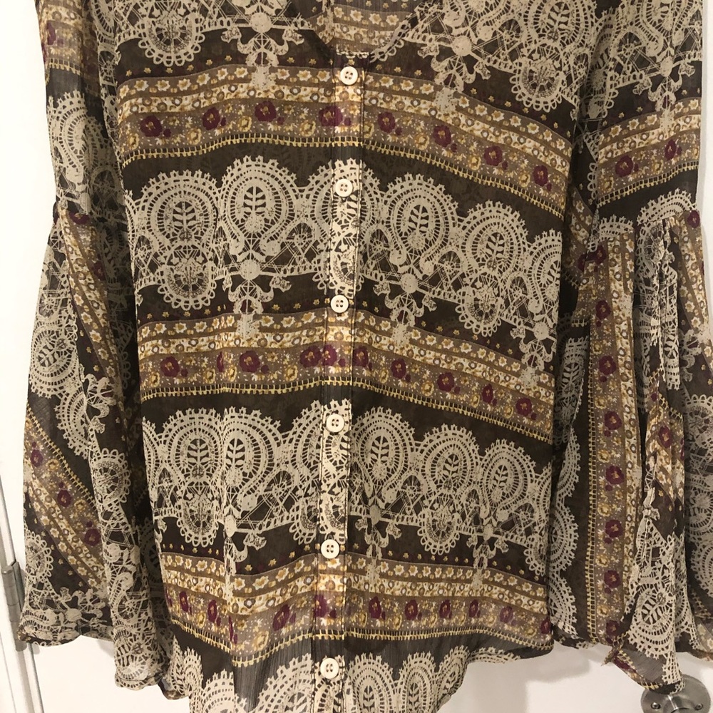 Millau Boho Hippy Tribal Aztec Summer Blouse S - Picture 5 of 8